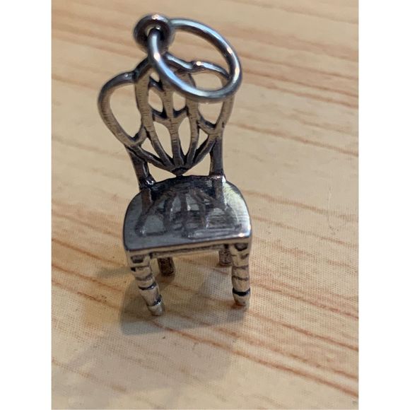 .925 Vintage Ornate Chair Sterling Silver Jewelry Charm #interior designer - Picture 2 of 6